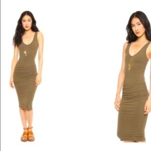 James Perse Women's Green Skinny Tank Dress Safari 3